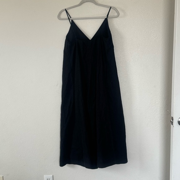 Babaton Aritzia Nouvelle Cotton Poplin Black Swing Midi Dress V Neck S $148 - Picture 5 of 13